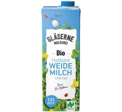 Gläserne Molkerei GmbH Gläserne Molkerei fettarme Bio H-Milch 1,5% 